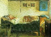 Viggo Johansen christian bindslev er syg oil painting